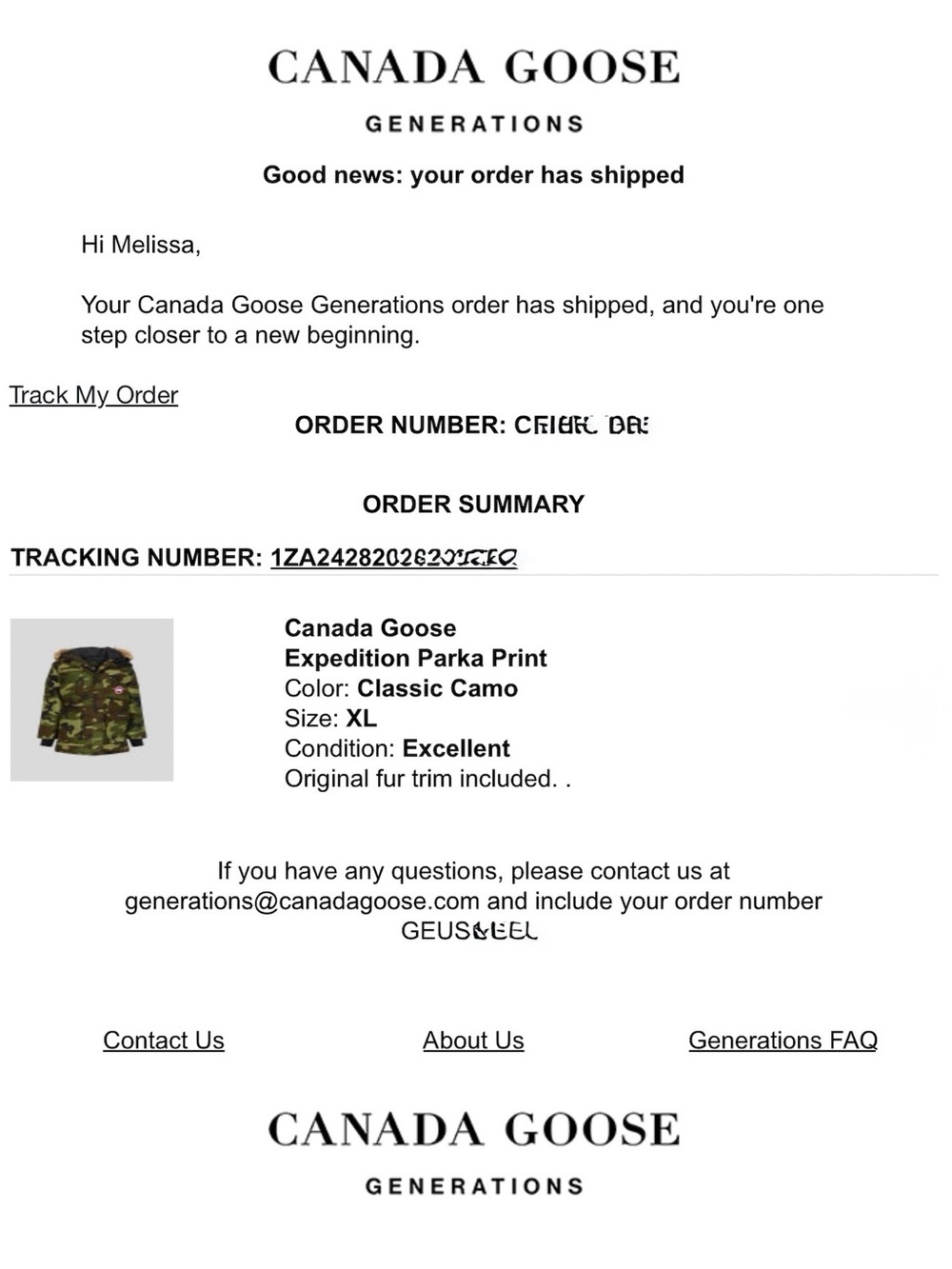 New Canada Goose Expedition Parka Camo Print Womens size XL & Receipt - Picture 12 of 15